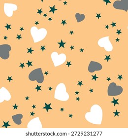 abstract vector love seamless pattern design with colour and blackwhite colour