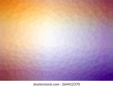 Abstract vector low poly pattern background illustration. Orange, purple color.  