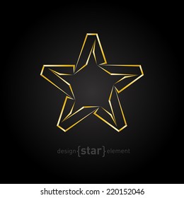 the Abstract Vector luxury golden star on black background