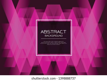 Abstract vector luxury pink neon line woven on black with square banner white frame  template design modern background illustration.