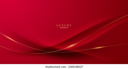 abstract vector luxury red and gold background modern creative concept