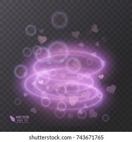 Abstract vector magic glow effect, decorative light effect of pink color, element for your design