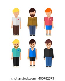 Abstract vector man illustration. Pure and simple flat design