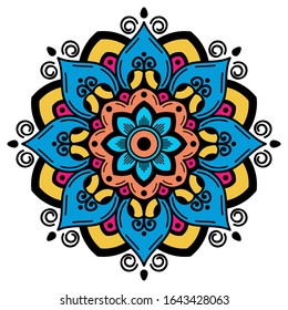 Abstract Vector Mandala, beautiful decorative color ornament. Can be used for greeting card, phone case print, etc.
