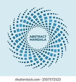 Mandala de Vector Abstractas.  Elemento de diseño remolino azul. Vector remolino de fondo. diseño de giro.