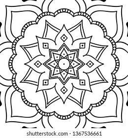Abstract vector Mandala for coloring page