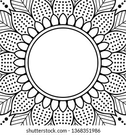 Abstract vector Mandala for coloring page