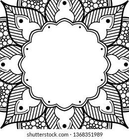 Abstract vector Mandala for coloring page