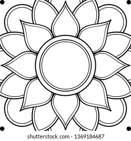 Abstract vector Mandala for coloring page