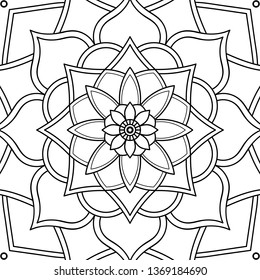 Abstract vector Mandala for coloring page