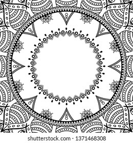 Abstract vector Mandala for coloring page