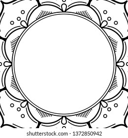 Abstract vector Mandala for coloring page