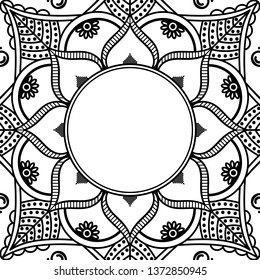Abstract vector Mandala for coloring page