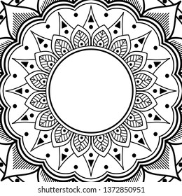 Abstract vector Mandala for coloring page