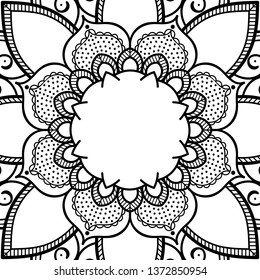 Abstract vector Mandala for coloring page