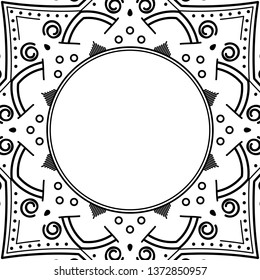 Abstract vector Mandala for coloring page