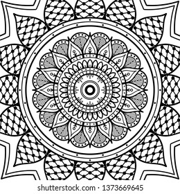 Abstract vector Mandala for coloring page
