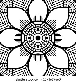 Abstract vector Mandala for coloring page
