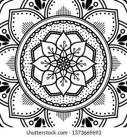 Abstract vector Mandala for coloring page