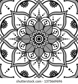 Abstract vector Mandala for coloring page