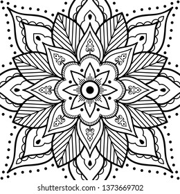 Abstract vector Mandala for coloring page