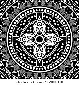 Abstract vector Mandala for coloring page