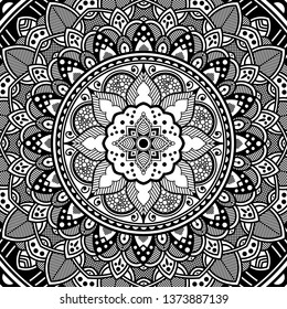Abstract vector Mandala for coloring page