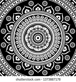 Abstract vector Mandala for coloring page