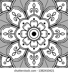 Abstract Vector Mandala for coloring page