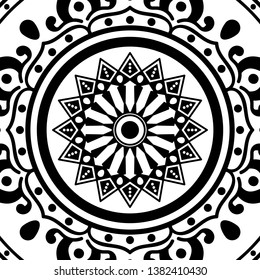 Abstract Vector Mandala for coloring page