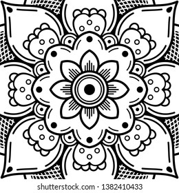 Abstract Vector Mandala for coloring page