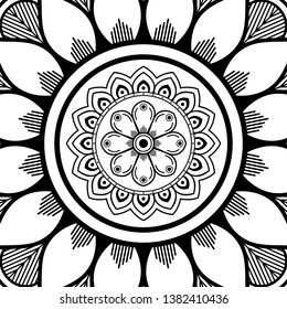 Abstract Vector Mandala for coloring page
