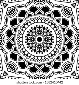 Abstract Vector Mandala for coloring page