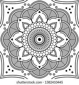 Abstract Vector Mandala for coloring page