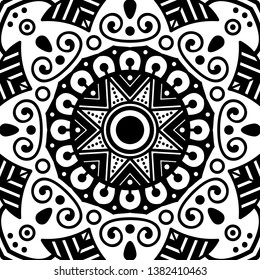 Abstract Vector Mandala for coloring page