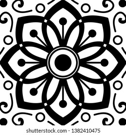 Abstract Vector Mandala for coloring page