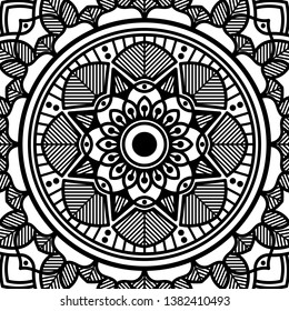 Abstract Vector Mandala for coloring page