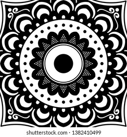 Abstract Vector Mandala for coloring page