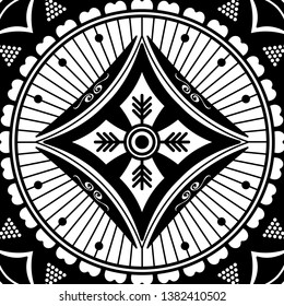 Abstract Vector Mandala for coloring page