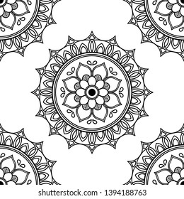 Abstract Vector Mandala for coloring page