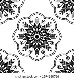 Abstract Vector Mandala for coloring page