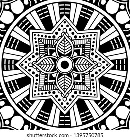 Abstract Vector Mandala for coloring page