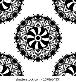 Abstract Vector Mandala for coloring page