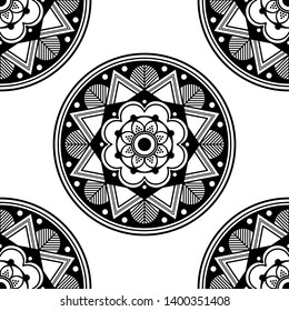 Abstract Vector Mandala for coloring page