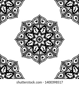Abstract Vector Mandala for coloring page
