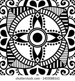 Abstract Vector Mandala for coloring page