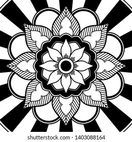 Abstract Vector Mandala for coloring page