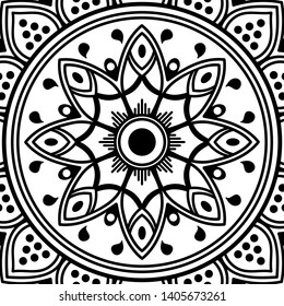 Abstract Vector Mandala for coloring page