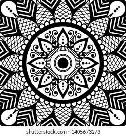 Abstract Vector Mandala for coloring page