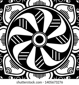 Abstract Vector Mandala for coloring page
